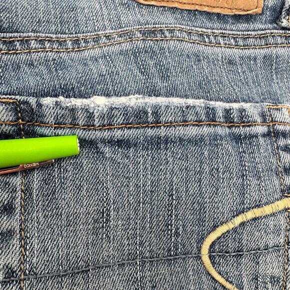 American Eagle Jeans Womens 8 (30x31 ACTUAL) Hipster Bootcut Distressed VINTAGE - Picture 9 of 11